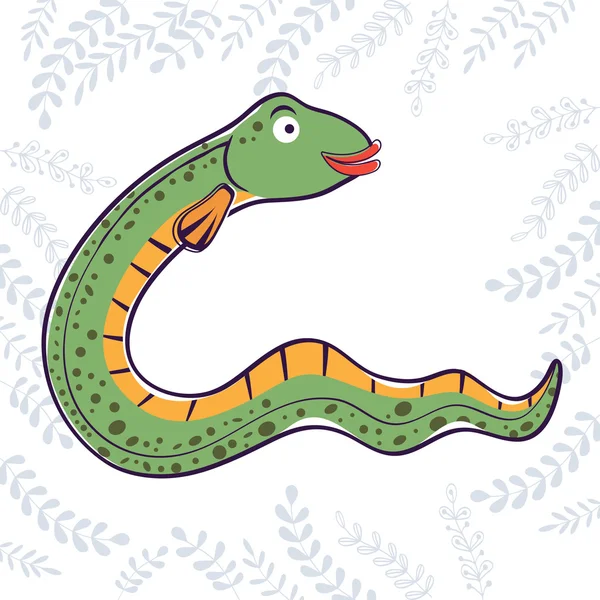 Illustration of E is for Eel — Stock Vector