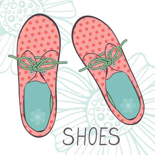 Una ilustración de zapatos de niña de moda — Archivo Imágenes Vectoriales