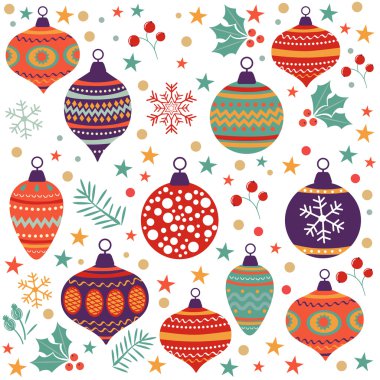 Noel arka plan ile topları çan çiçekleri