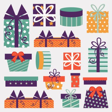 Retro Noel hediye kutuları ile ayarla