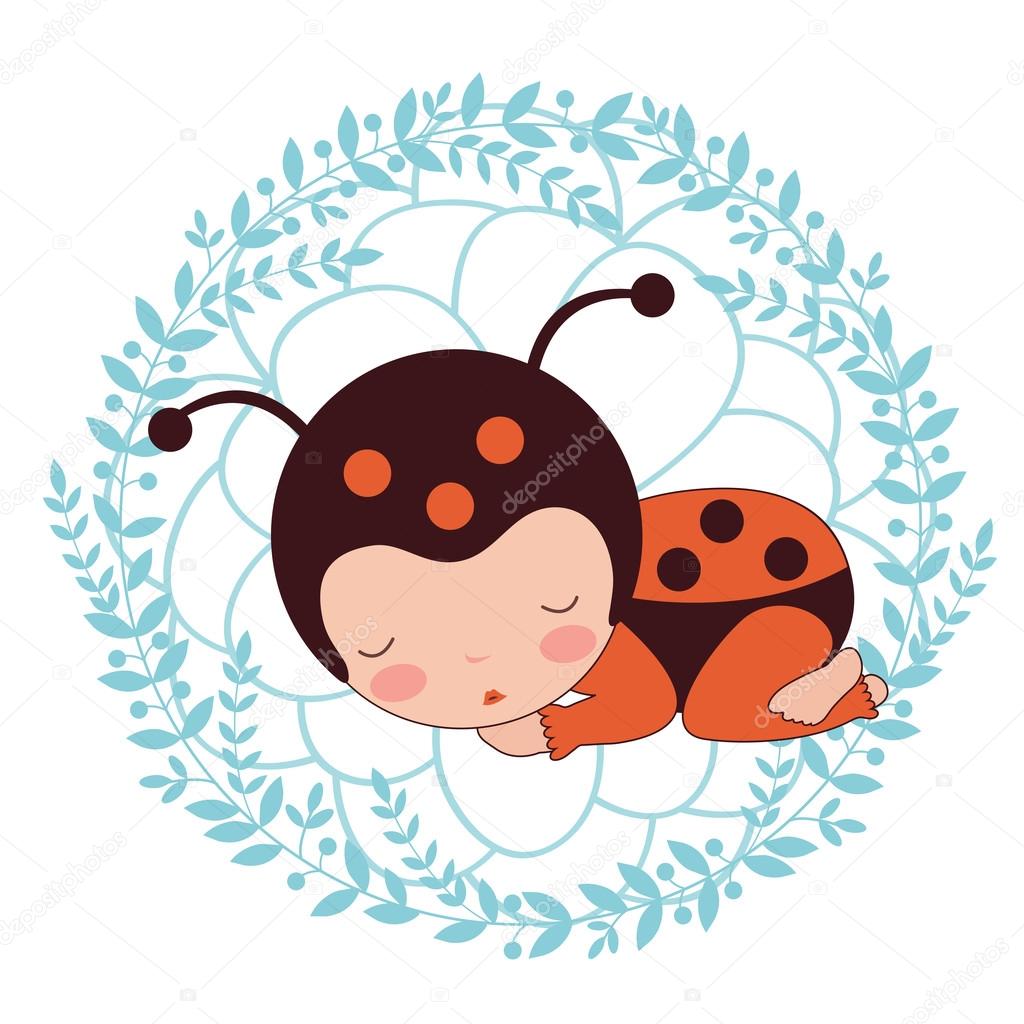 A beautiful ladybug baby card