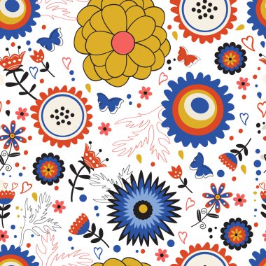 renkli çiçek açan çiçekler seamless modeli