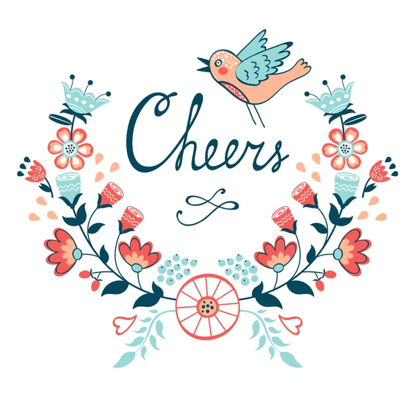 Cheers elegante concepto de tarjeta — Vector de stock