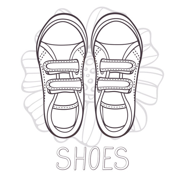 An illustration of fashionable girl trainers