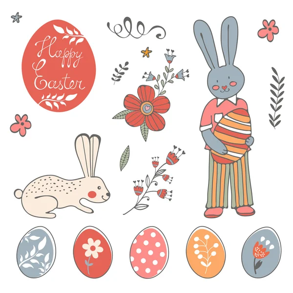 Beautiful collection of Easter related graphic elements — Stock Vector