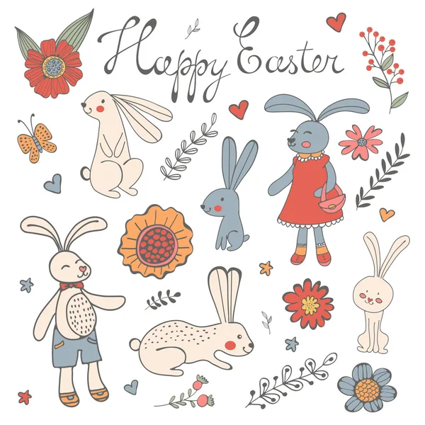 Beautiful collection of Easter related graphic elements — Stock Vector