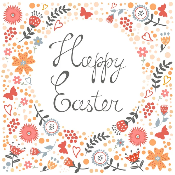 Elegant floral Easter card — Stock Vector