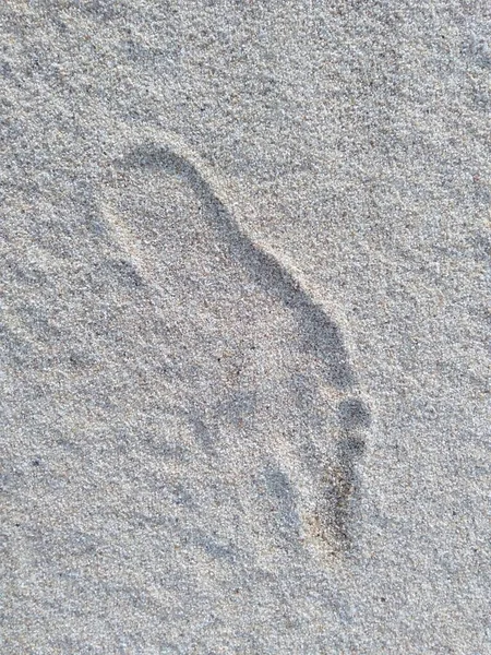 Empreintes Pas Sur Plage Sable — Photo