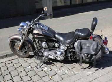 Harley Davidson Motosiklet Old Town duvara tarafından Park