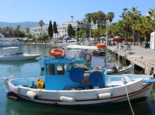 Kos Greece Mayis Yunan Balıkçı Tekneleri Kos Limanı Yanaştı Mayıs — Stok fotoğraf