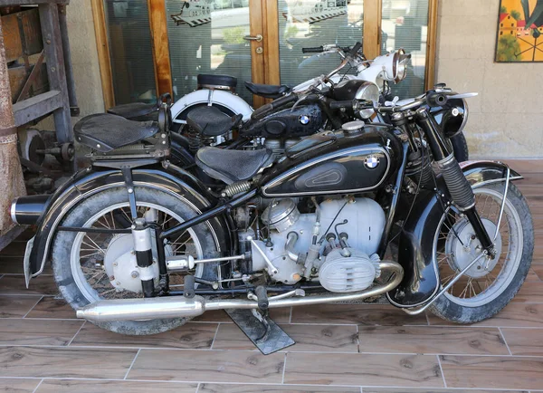 Kos Greece May Black Old Bmw Motorcycles Σταθμευμένες Μπροστά Από — Φωτογραφία Αρχείου