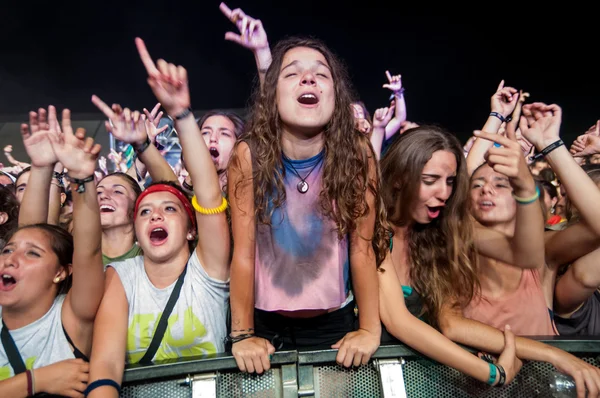 Crowd in a music show in Barcelona — Stock Photo, Image