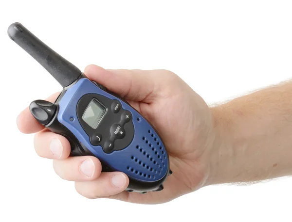 Con un walkie-talkie in mano — Foto Stock