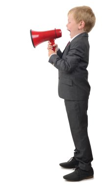 izole megafon çocuk