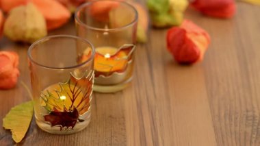 çay ışık ve mesane kiraz dekorasyon. 