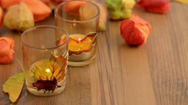 çay ışık ve mesane kiraz dekorasyon. 