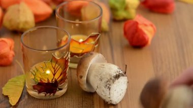 çay ışık ve mesane kiraz dekorasyon. 