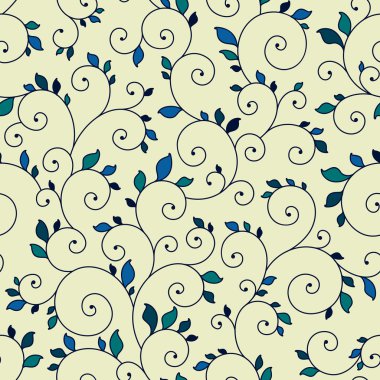 Sorunsuz doku - spiral ve yaprakları.