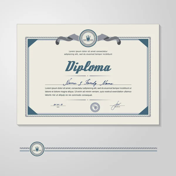 Certificado, Diploma, plantilla de diseño — Vector de stock