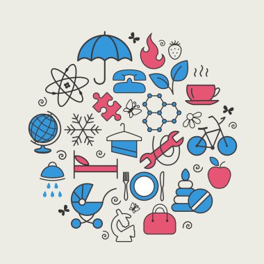 Kutsal kişilerin resmi ile - soyut semboller ayarla