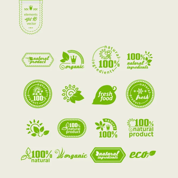 Elementen voor design - natuurlijke producten en voedsel. — Stockvector