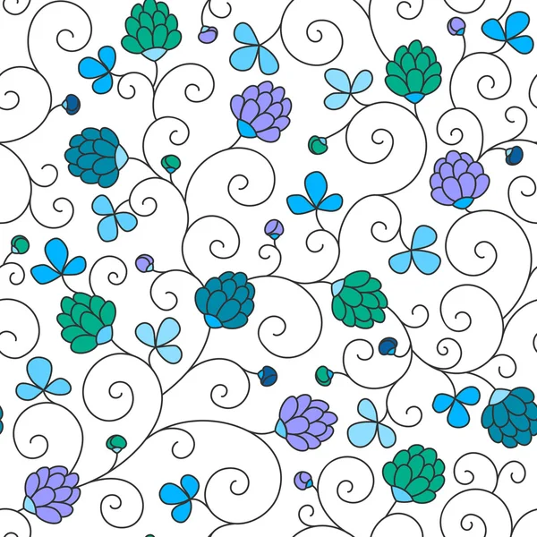 Fleurs et feuilles de trèfle — Image vectorielle