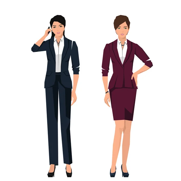 Mulheres de terno para escritório. — Vetor de Stock