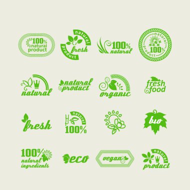 Tasarım - gıda ve doğal ürünler için öğeleri.