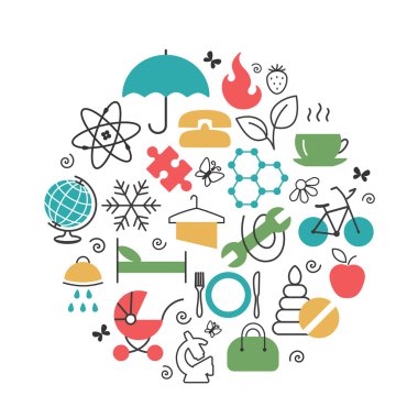 Kutsal kişilerin resmi ile - soyut semboller ayarla