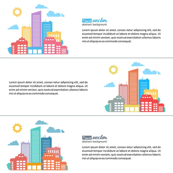 Siluetas de edificios. Paisaje urbano . — Vector de stock