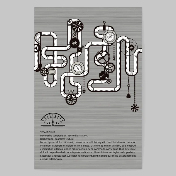 Dekorative Komposition im Stil des Dampfpunks — Stockvektor