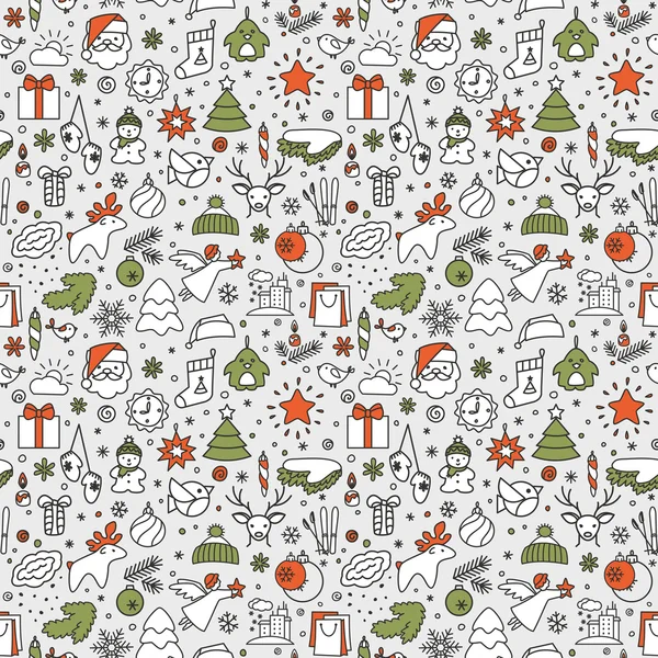 Seamless texture - New Year, Christmas, winter — Stock Vector