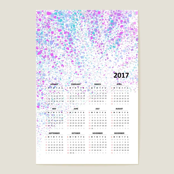 Calendario para 2017 . — Vector de stock