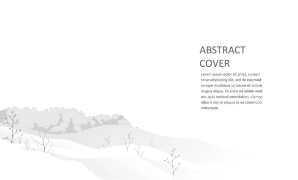 Horizontal Banner Neutral Gray Snowy Landscape Can Used Background Illustration — Stock Vector