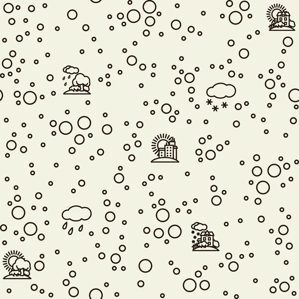 Texture sans couture avec badges - météo — Image vectorielle