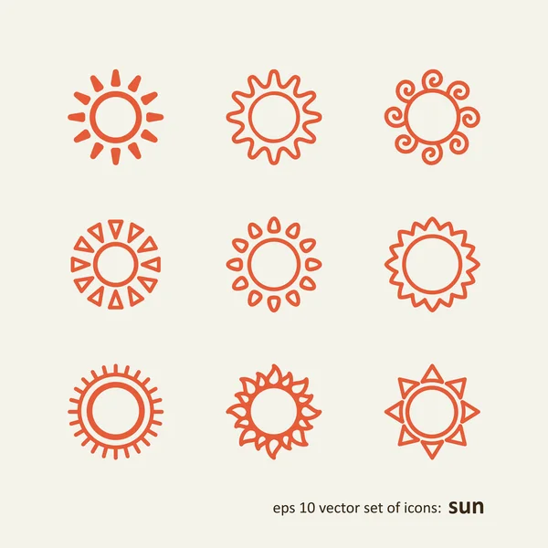 Conjunto com ícones - o sol Ilustração De Stock