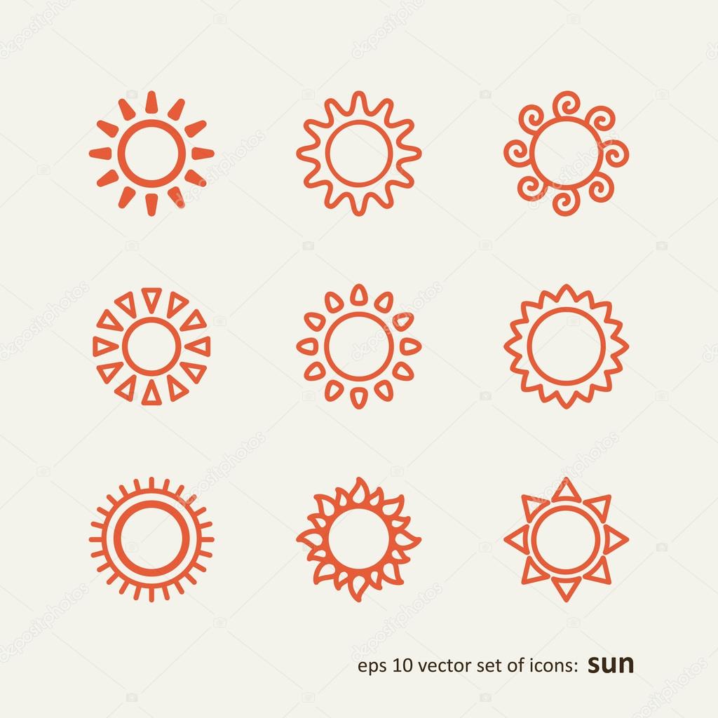 Set with icons - the sun