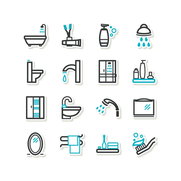 Conjunto de ícones - um banheiro Ilustração De Bancos De Imagens