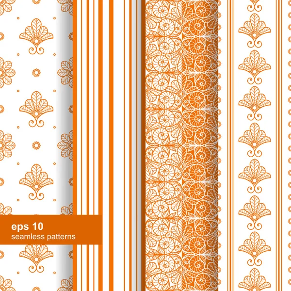 Set of 4 seamless pattern — Stock Vector