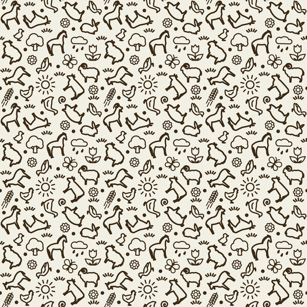 Seamless texture with animals
