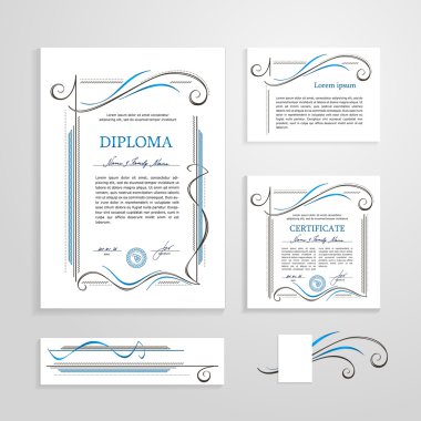 Sertifika, Diploma, tasarım şablonu