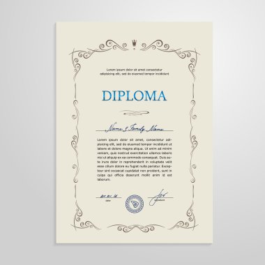 Sertifika, Diploma, tasarım şablonu