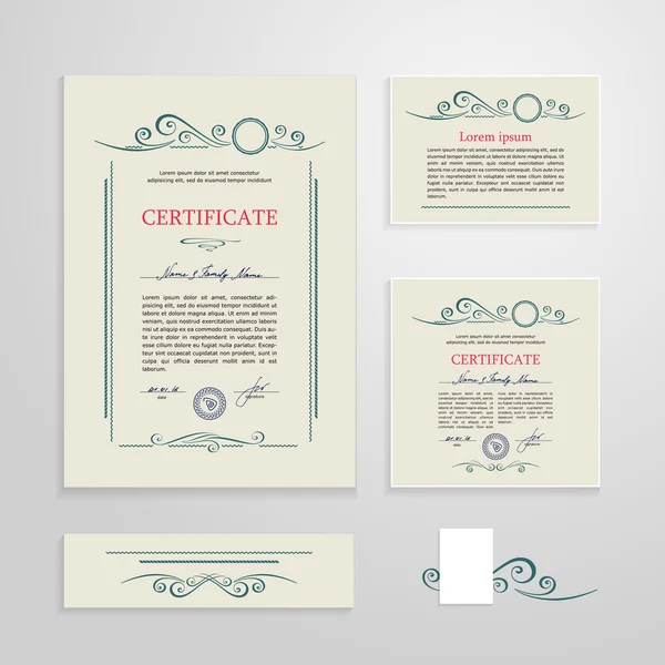 Certificado, Diploma, plantilla de diseño — Vector de stock