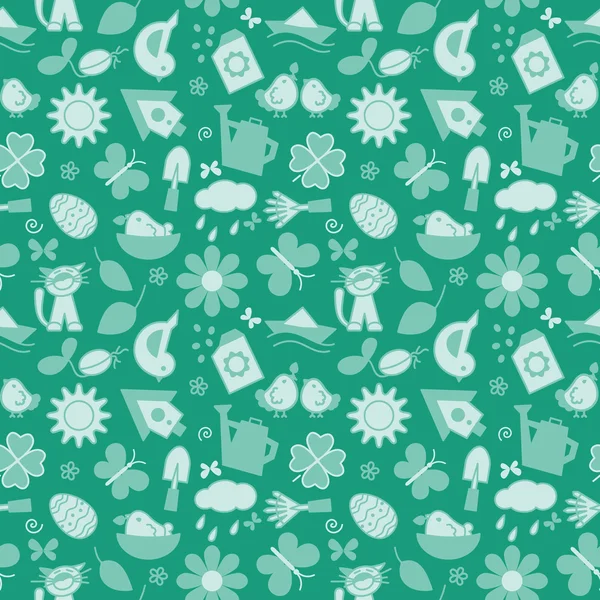 Textura perfecta con iconos - primavera . — Vector de stock