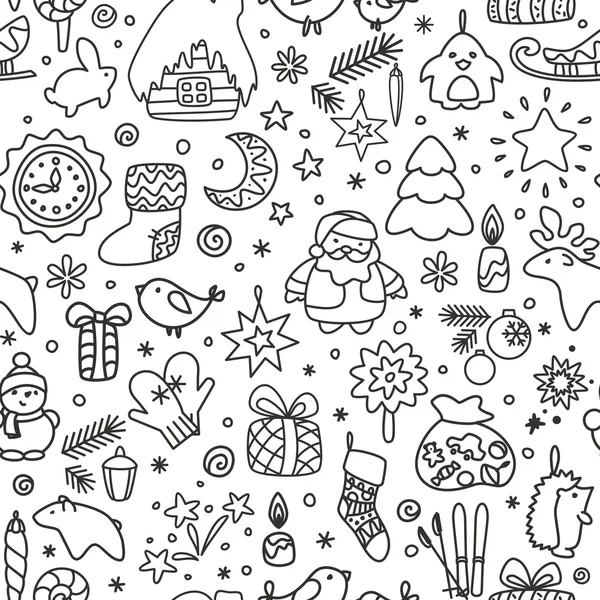 无缝纹理-新的一年，圣诞节，冬天 — 图库矢量图片