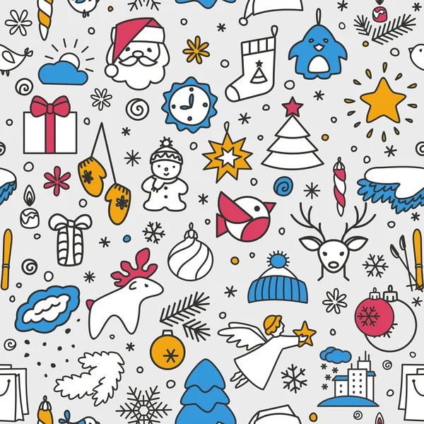 Varrat nélküli textúra - új év, karácsony, tél — Stock Vector