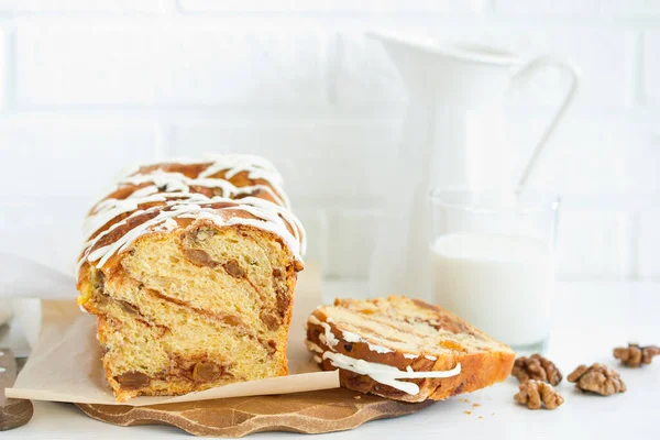 Homemade Cakes Cinnamon Rolls Icing — Stock Photo, Image