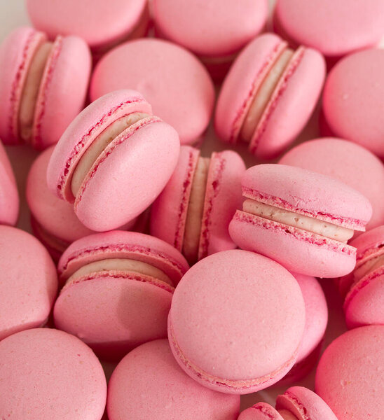 Печенье макароны. Десерт. Французская кухня. Селективный фокус.