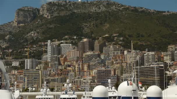 Skyline på Monaco, Cote D'Azur — Stockvideo