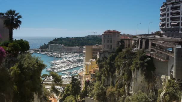 Baai van Monaco, Cote D'Azur — Stockvideo